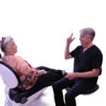 Patient consultation in dental office with the denturist.