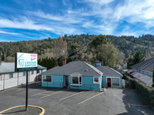 Drone image of Cascade Denture Center in Roseburg